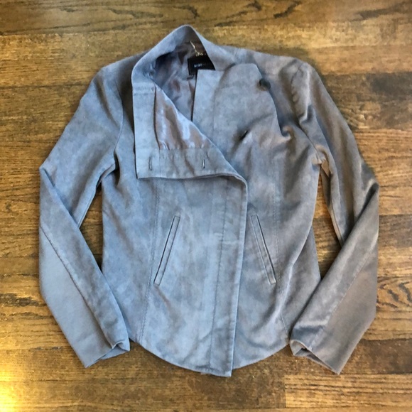 BCBGMaxAzria Jackets & Blazers - Gray Slate High-Low Suede Jacket